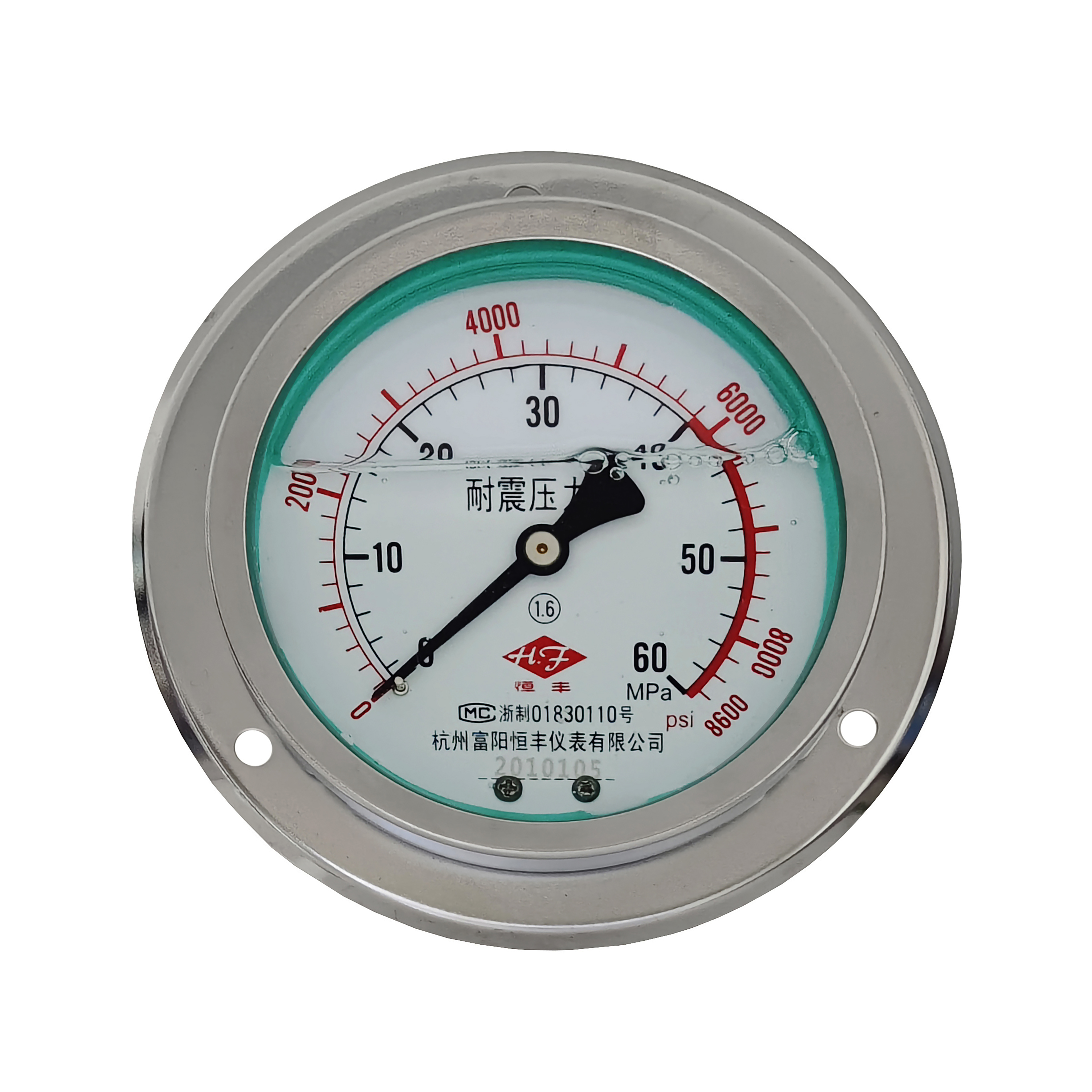 YN100ZT shockproof pressure gaugeFuyang Hengfeng Instrument Co., Ltd.,Pressure gauge, pressure
