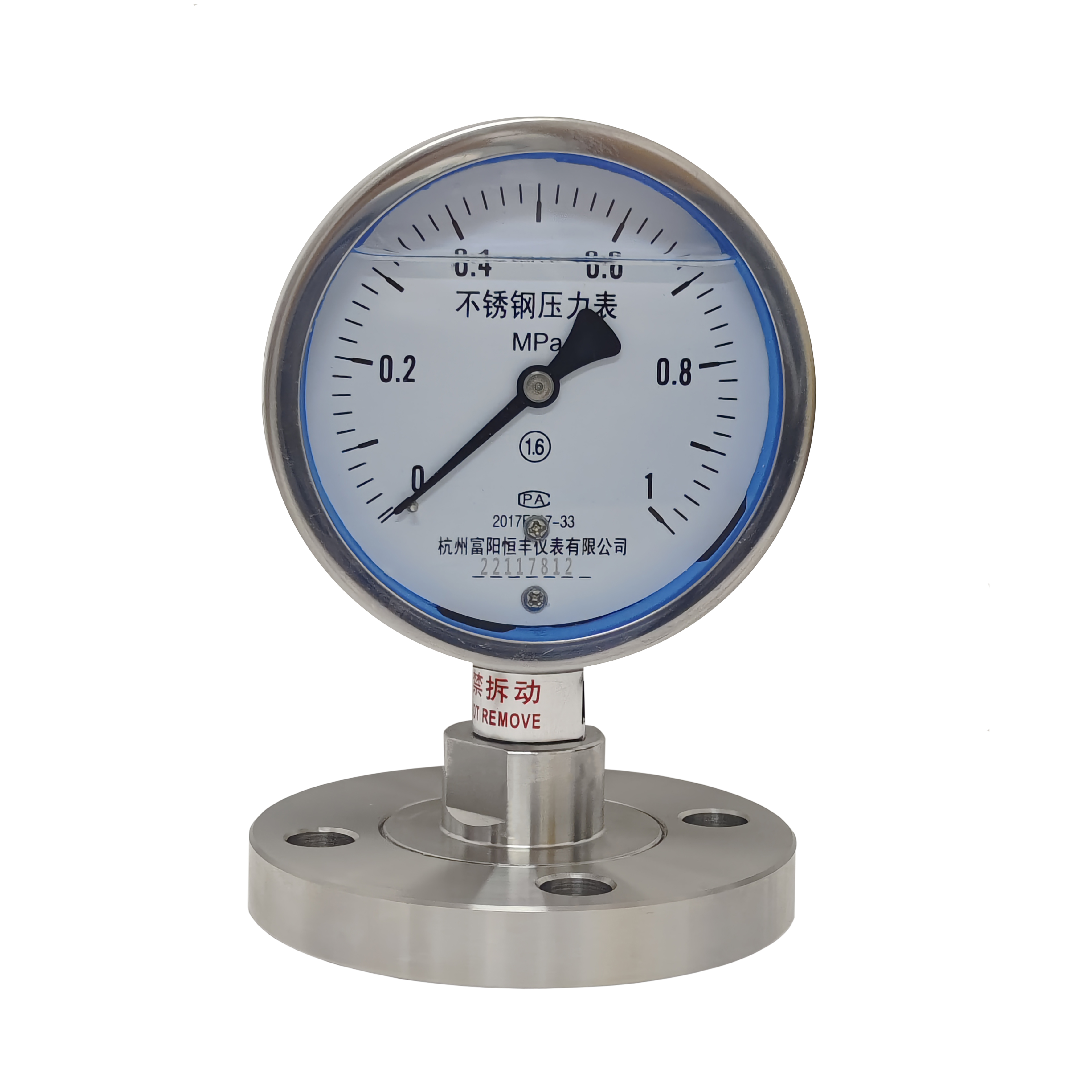 Y100MF Flange Type Diaphragm Pressure Gauge